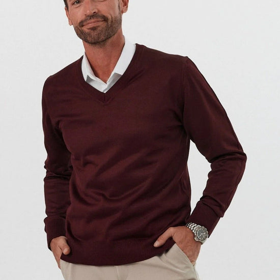 Férfi pulóver – bordó – bordó