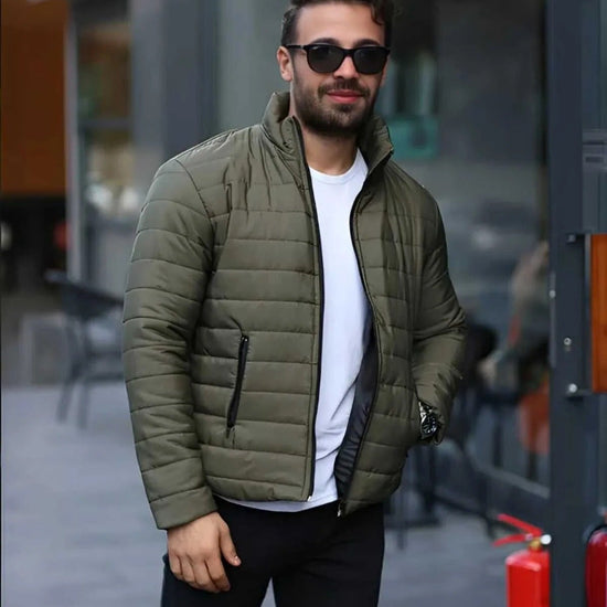 Férfi téli kabát – khaki – khaki