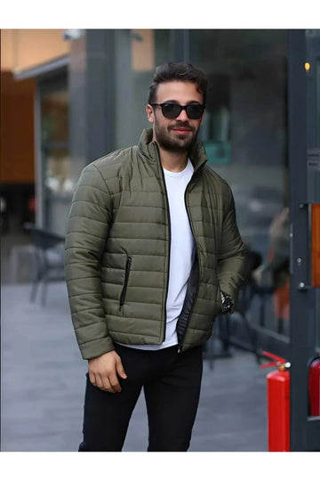 Férfi téli kabát – khaki – khaki
