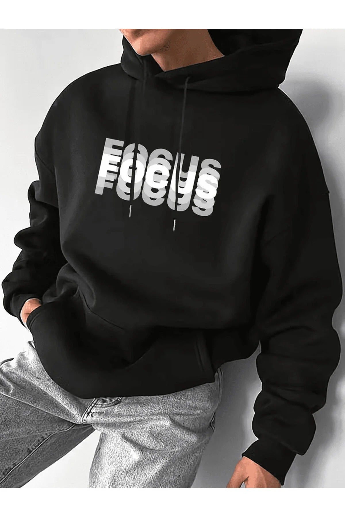 Férfi sweatshirt – fekete – fekete