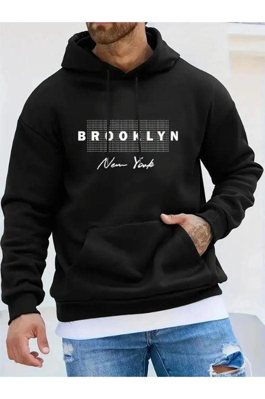 Férfi sweatshirt – fekete – fekete