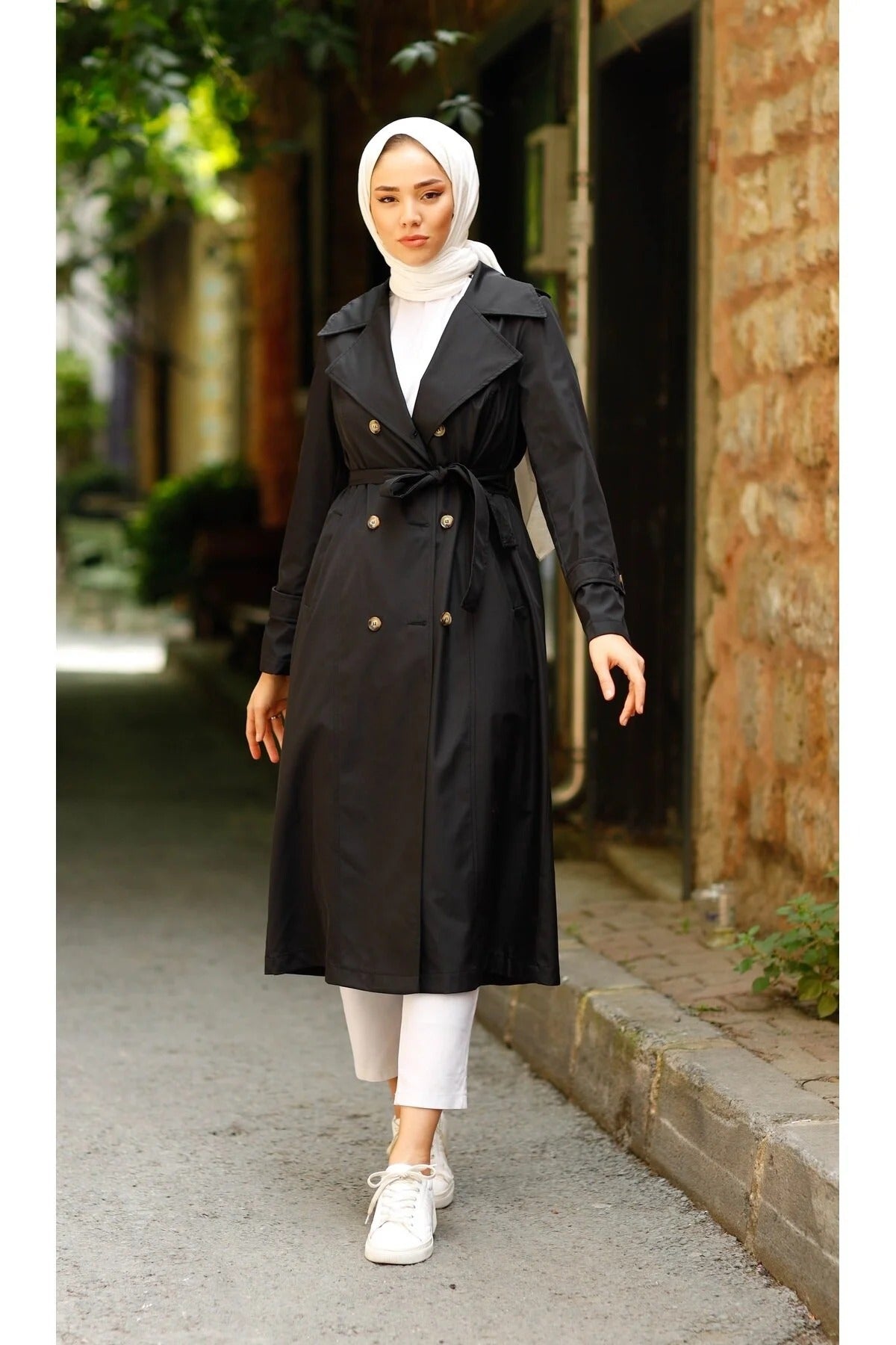 Női modest trencskó – fekete – fekete