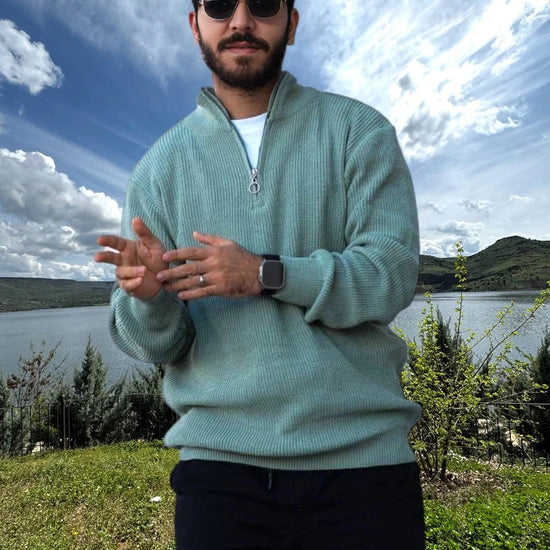 Férfi pulóver – zöld – világos zöld