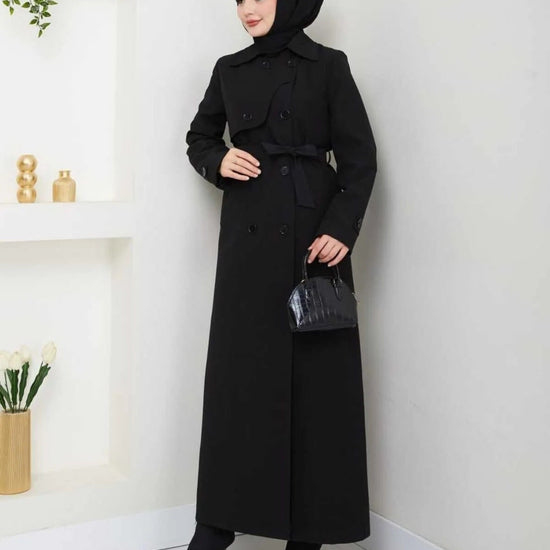 Női modest trencskó – fekete – fekete