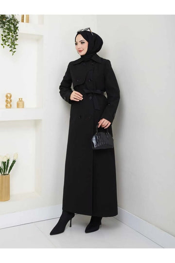 Női modest trencskó – fekete – fekete