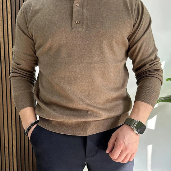 Férfi pulóver – barna – barna