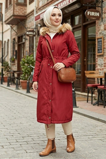 Női modest dzseki – bordó – bordó