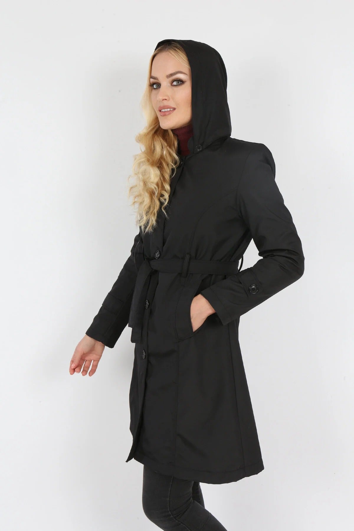Női modest trencskó – fekete – fekete