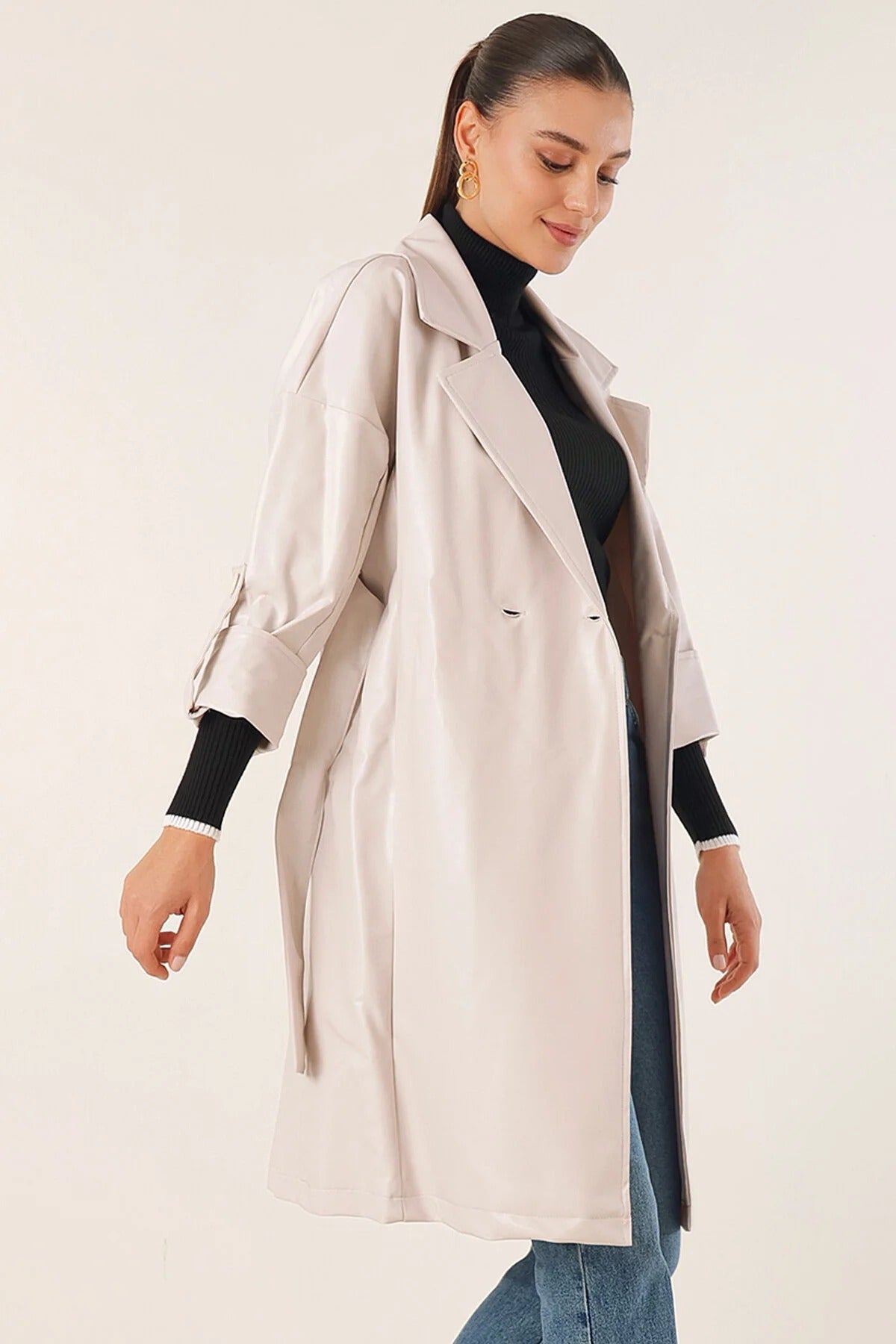 Női modest trencskó – krém – krém