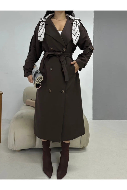 Női modest trencskó – barna – barna