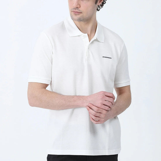Férfi galléros póló – fehér – fehér