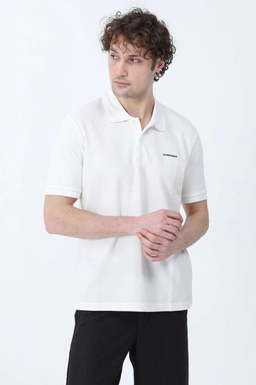 Férfi galléros póló – fehér – fehér
