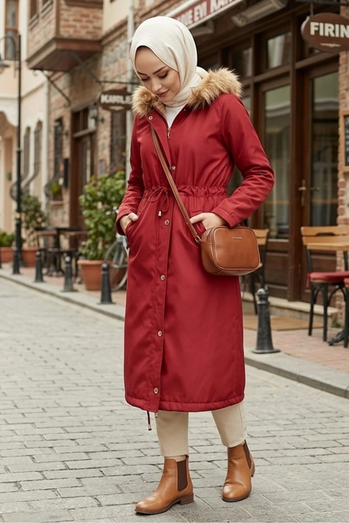 Női modest dzseki – bordó – bordó