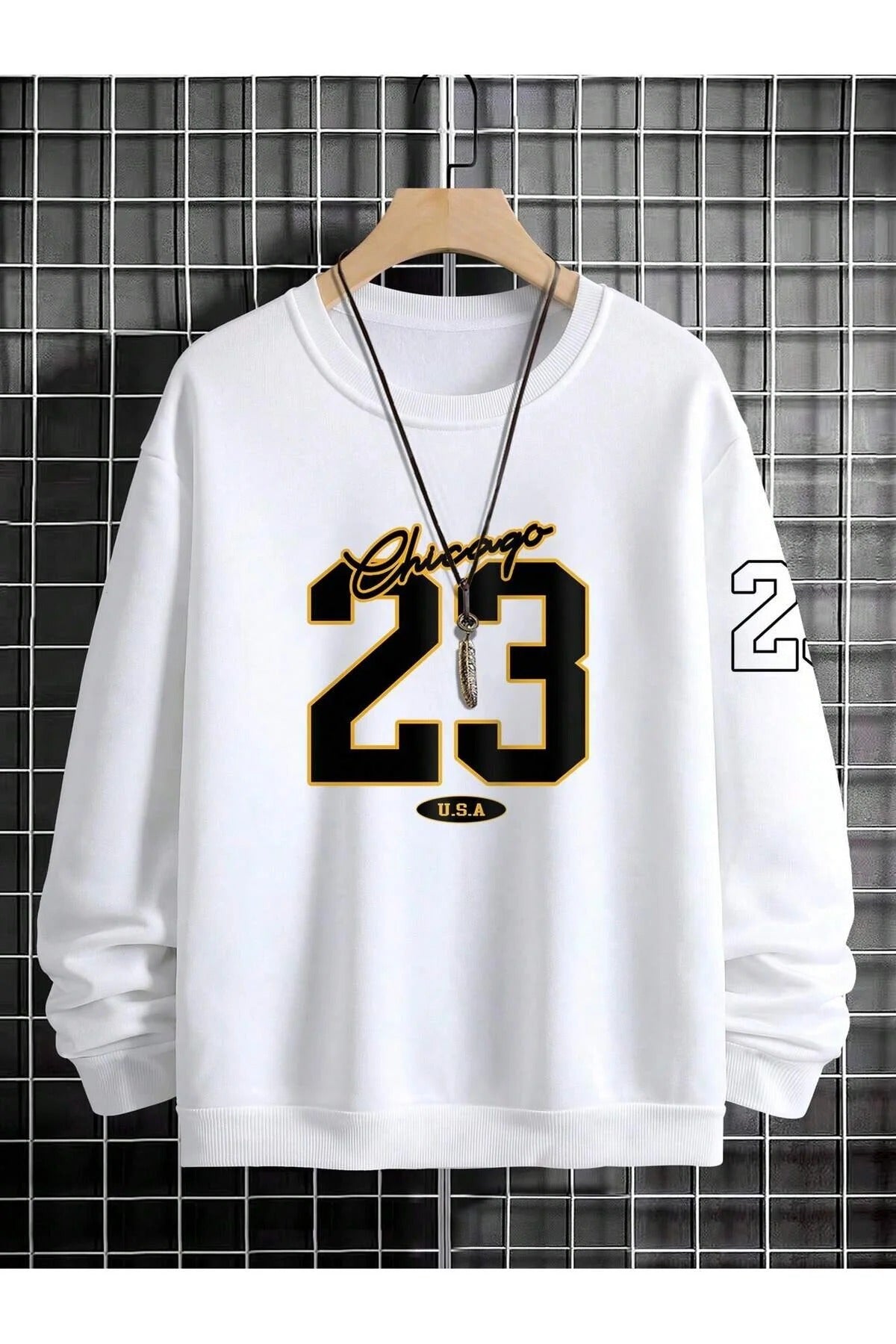 Férfi sweatshirt – fehér – fehér