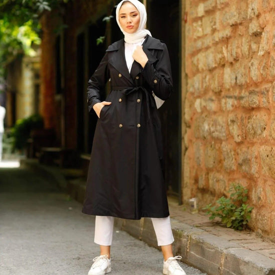 Női modest trencskó – fekete – fekete