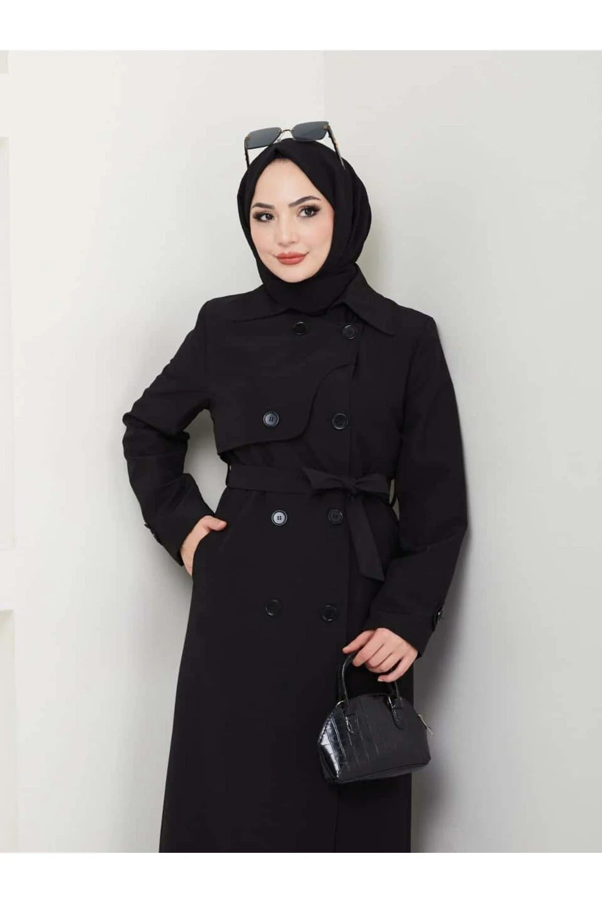 Női modest trencskó – fekete – fekete