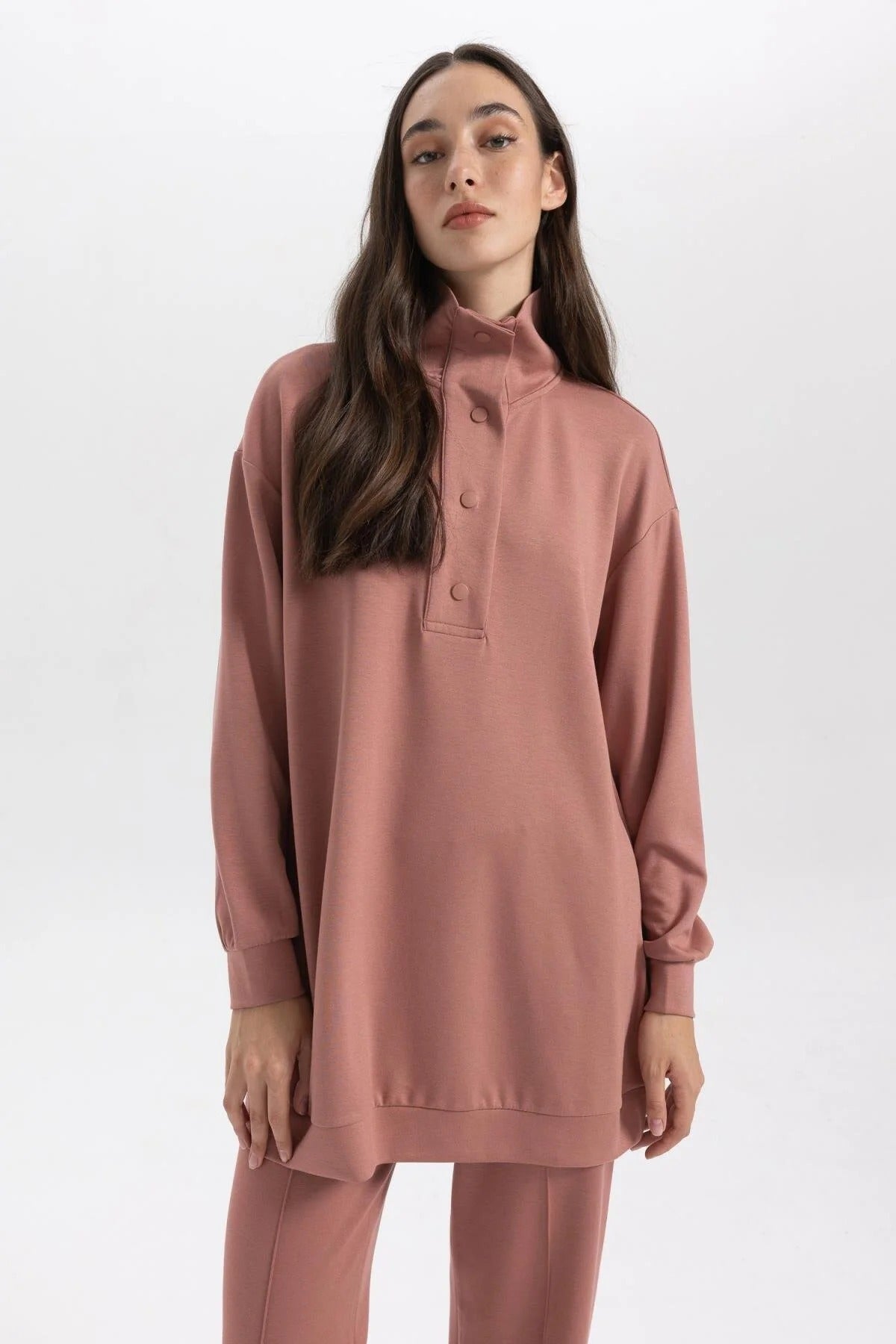 Női modest pulóver – bordó