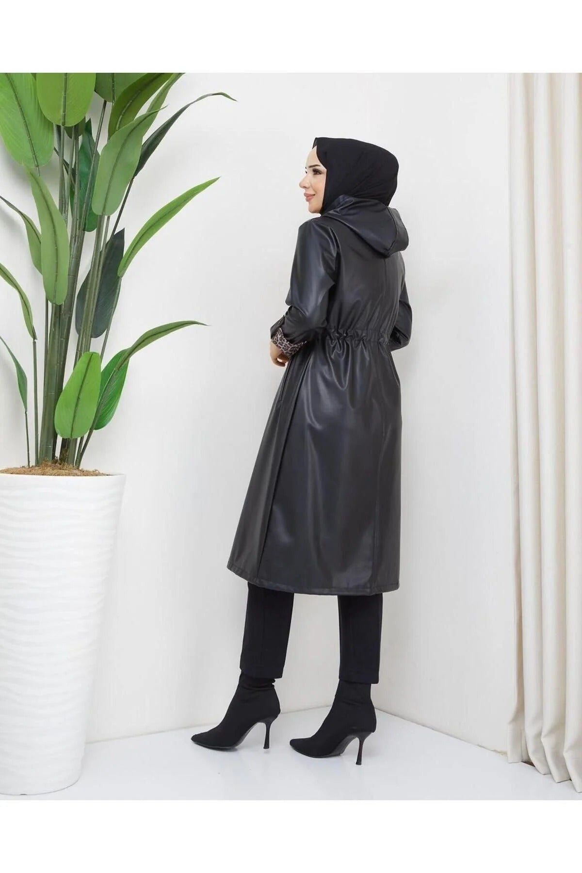 Női modest trencskó – fekete – fekete
