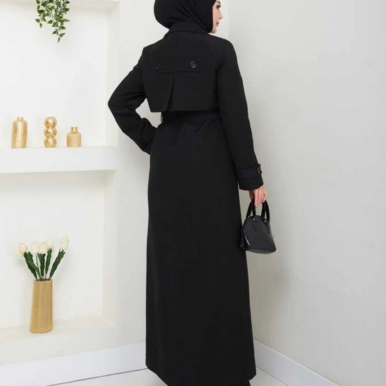 Női modest trencskó – fekete – fekete