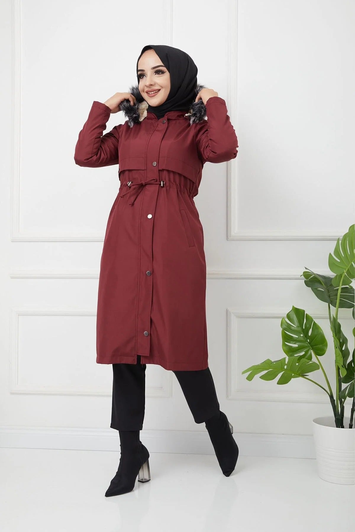 Női modest dzseki – bordó – bordó