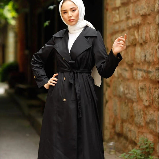 Női modest trencskó – fekete – fekete