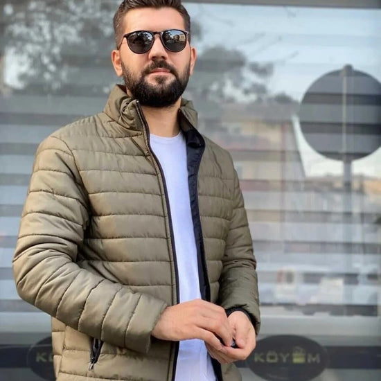 Férfi téli kabát – khaki – khaki