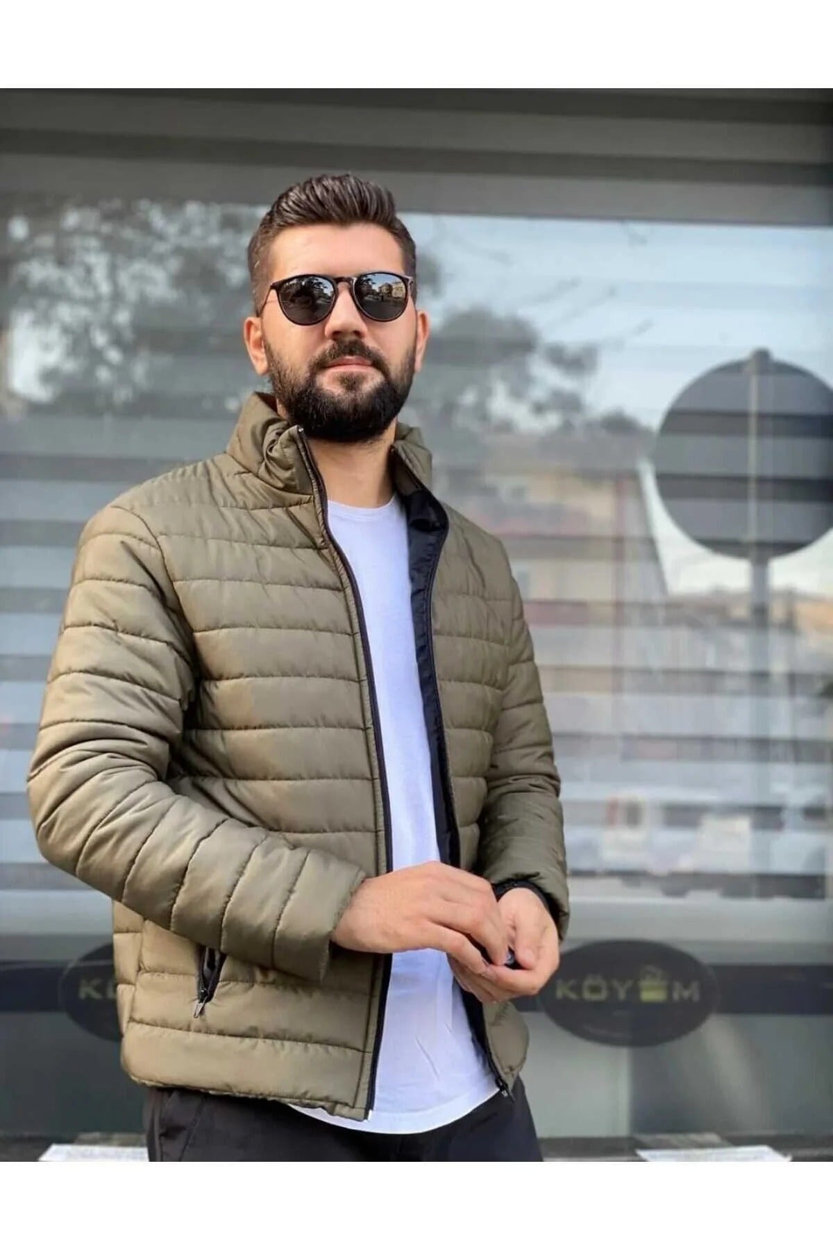 Férfi téli kabát – khaki – khaki
