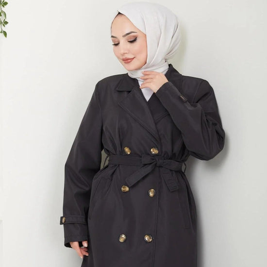 Női modest trencskó – fekete – fekete