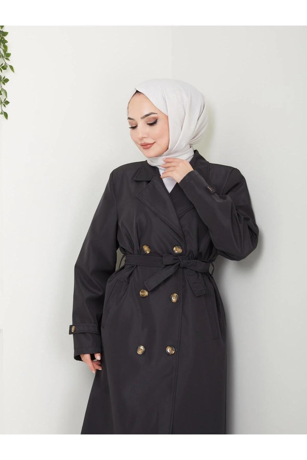 Női modest trencskó – fekete – fekete
