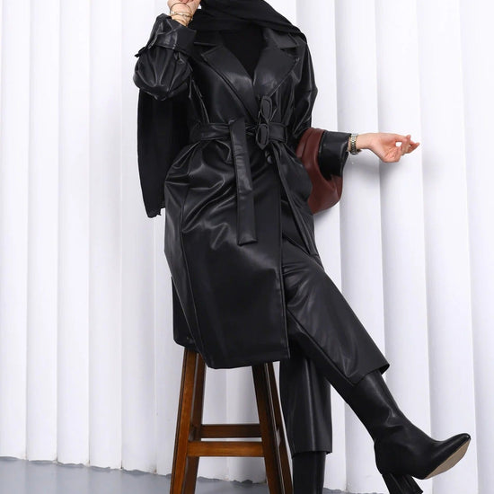 Női modest trencskó – fekete – fekete