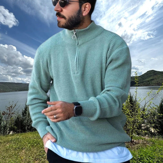 Férfi pulóver – zöld – világos zöld