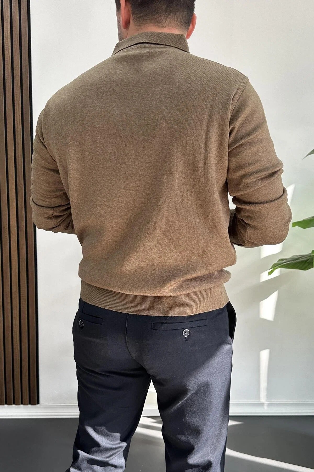 Férfi pulóver – barna – barna