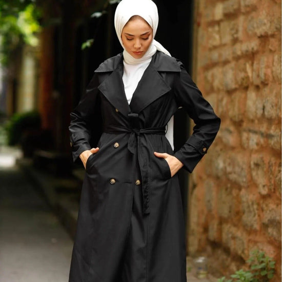 Női modest trencskó – fekete – fekete