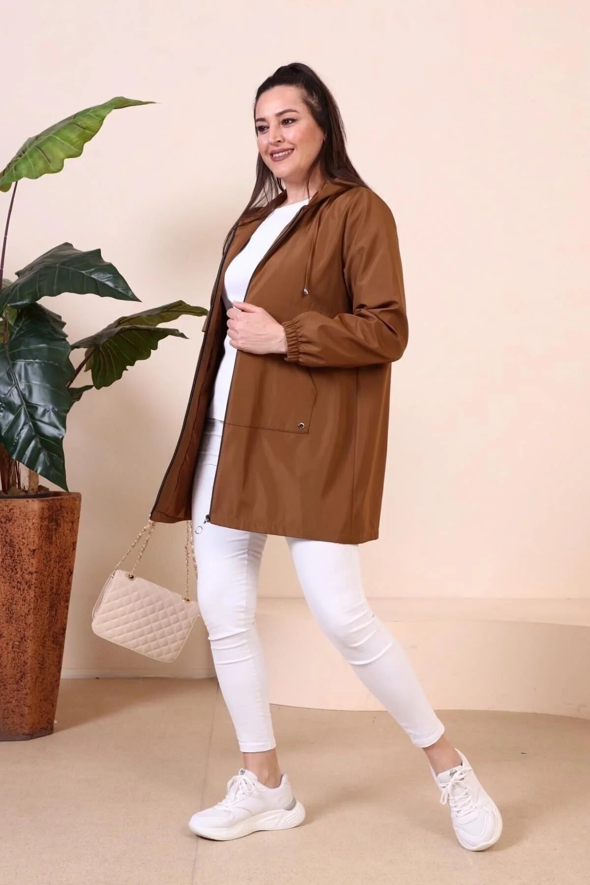Női modest trencskó – konyakbarna – tabakbarna
