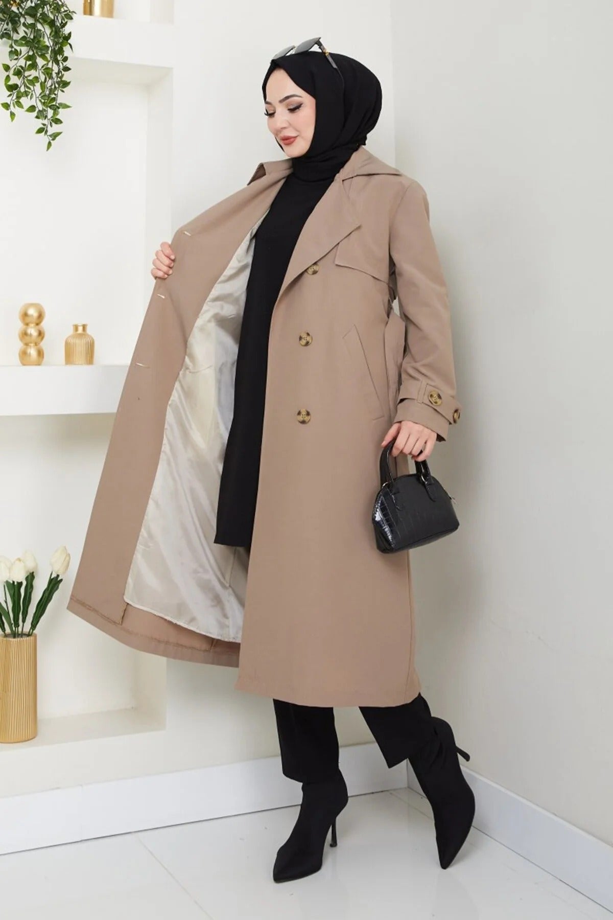Női modest trencskó – bézs – bézs