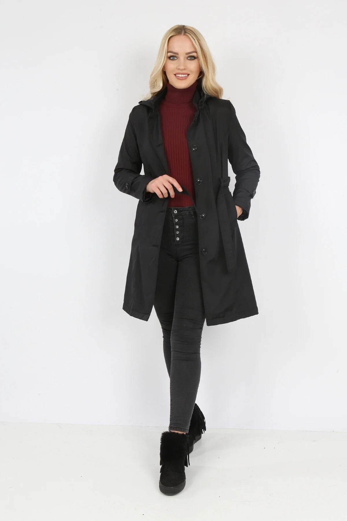 Női modest trencskó – fekete – fekete