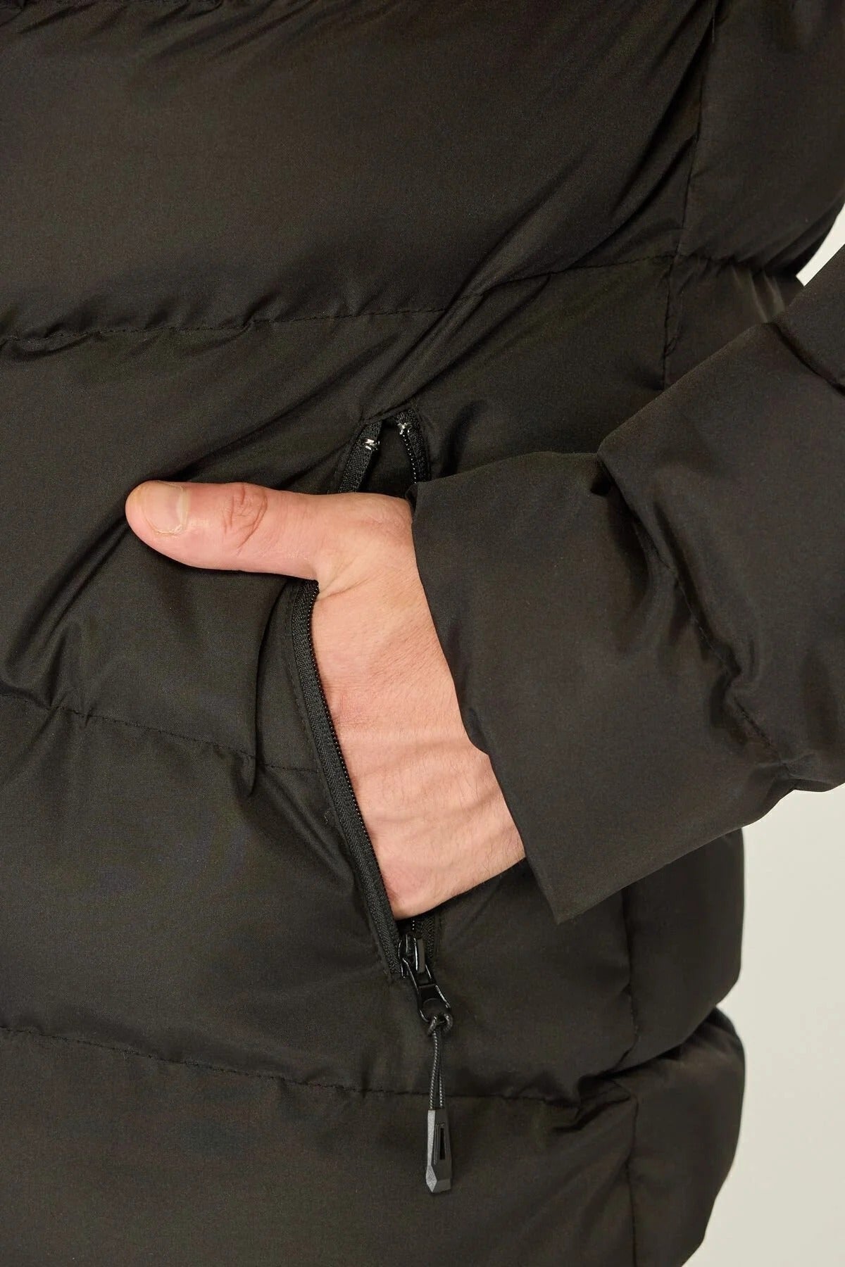 Férfi téli kabát – fekete – fekete