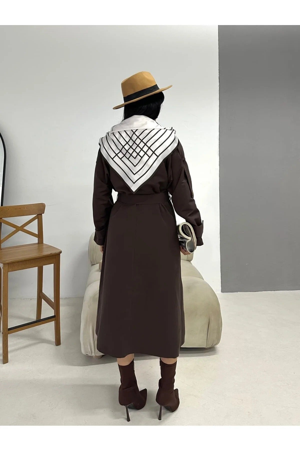Női modest trencskó – barna – barna