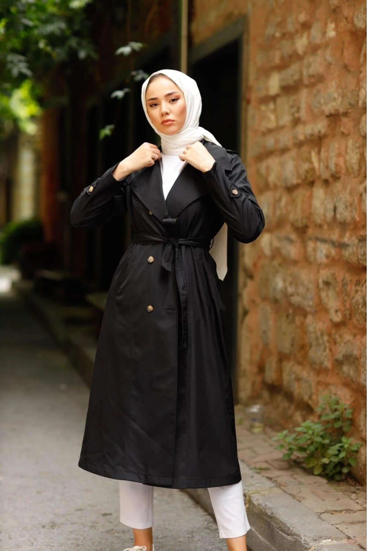Női modest trencskó – fekete – fekete