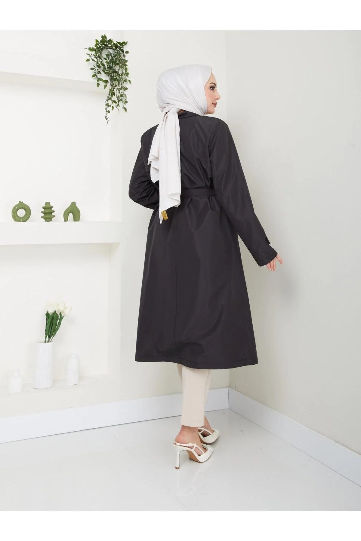Női modest trencskó – fekete – fekete