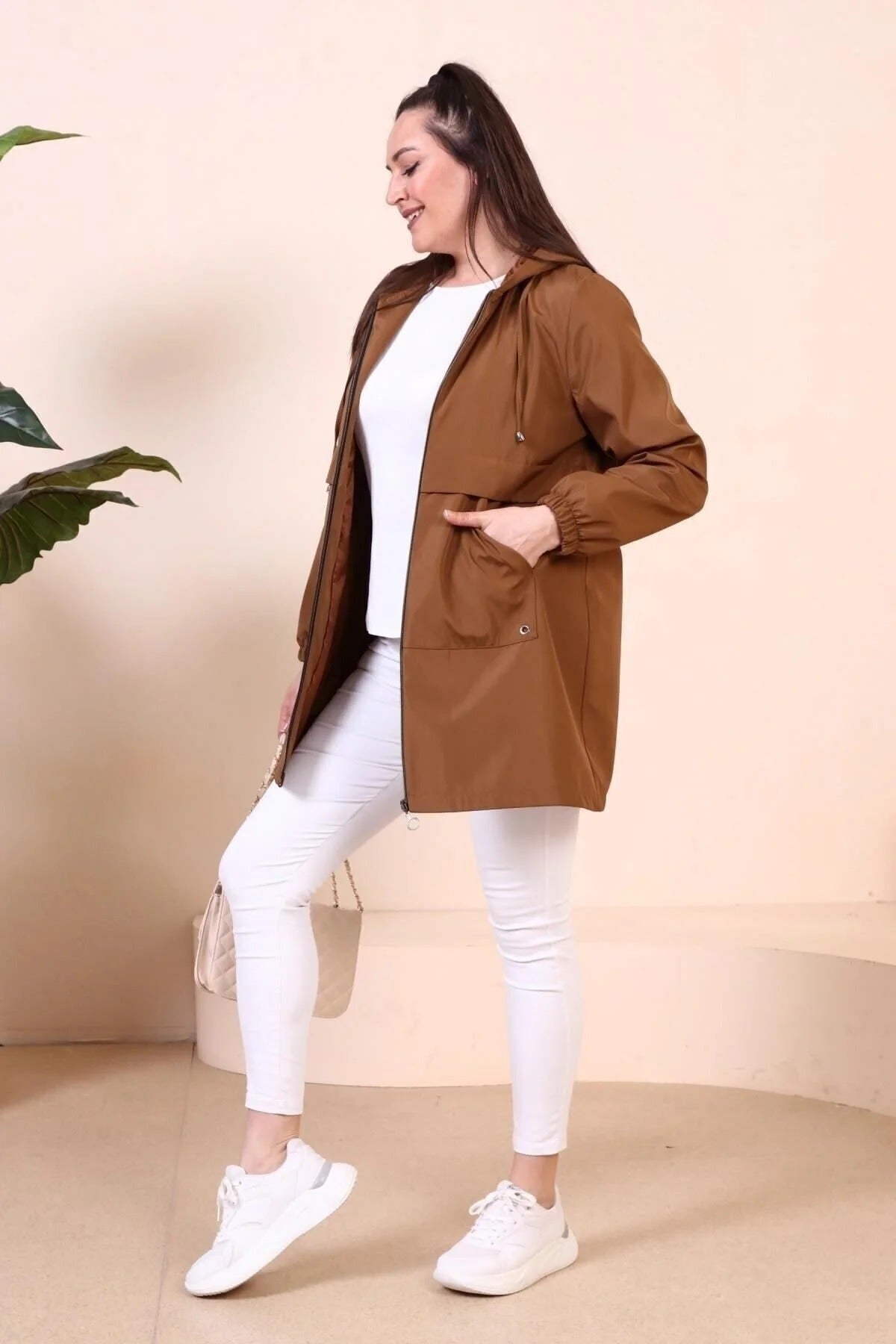 Női modest trencskó – konyakbarna – tabakbarna