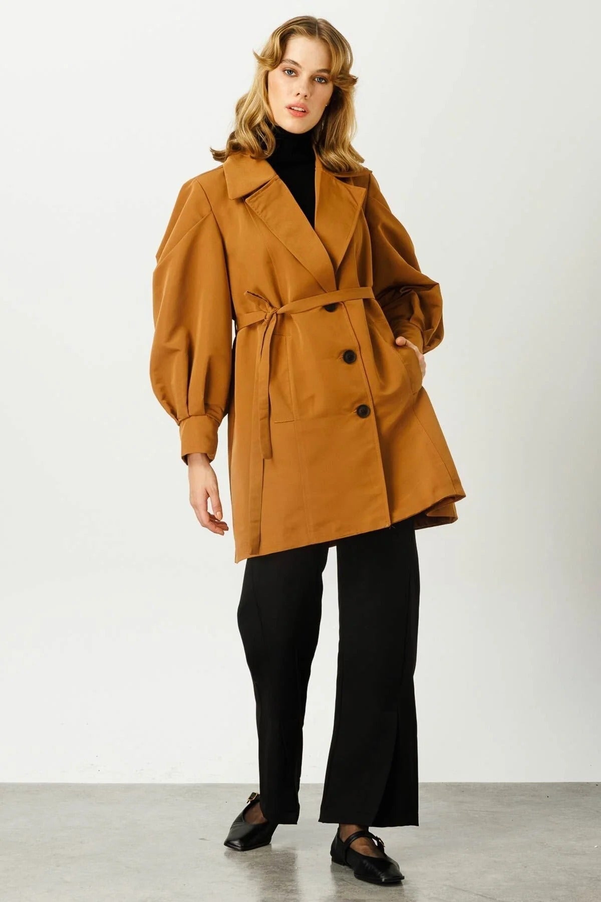 Női modest trencskó – barna – barna barna