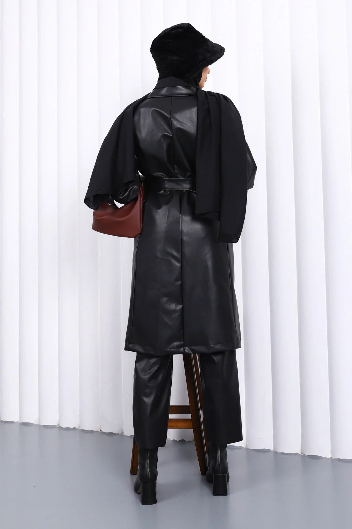 Női modest trencskó – fekete – fekete