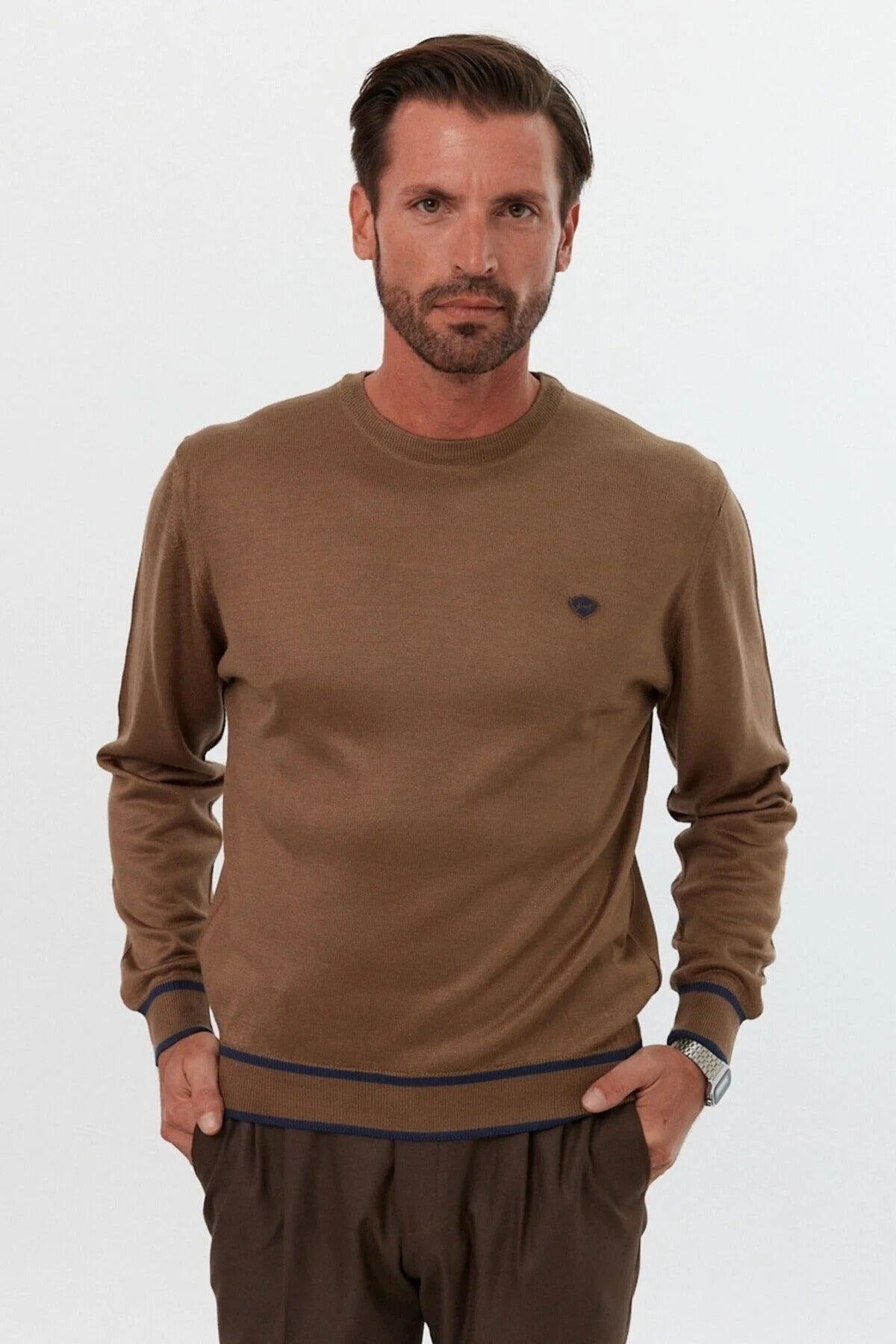 Férfi pulóver – barna – barna