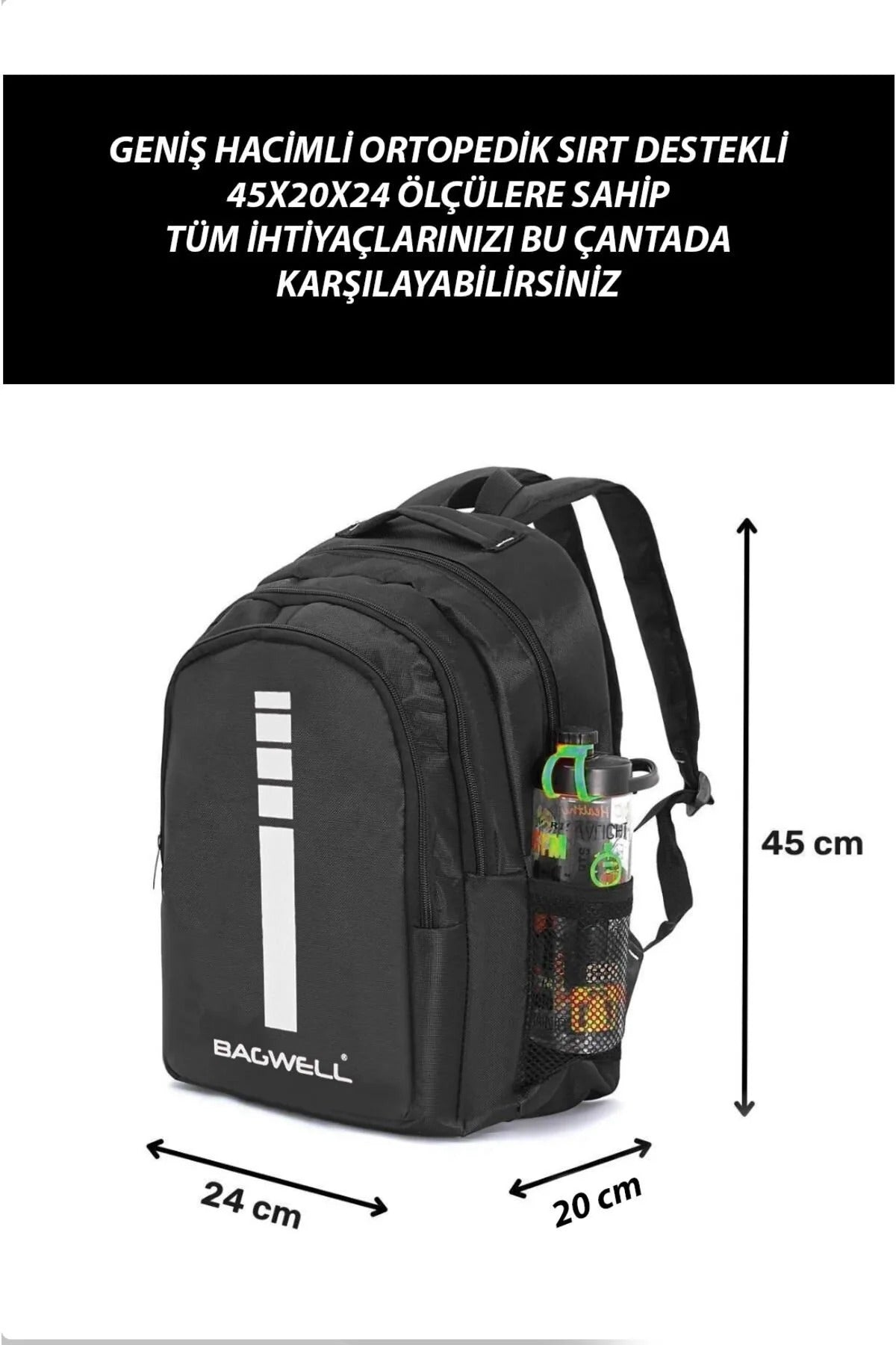 Iskolatáska – fekete – fekete