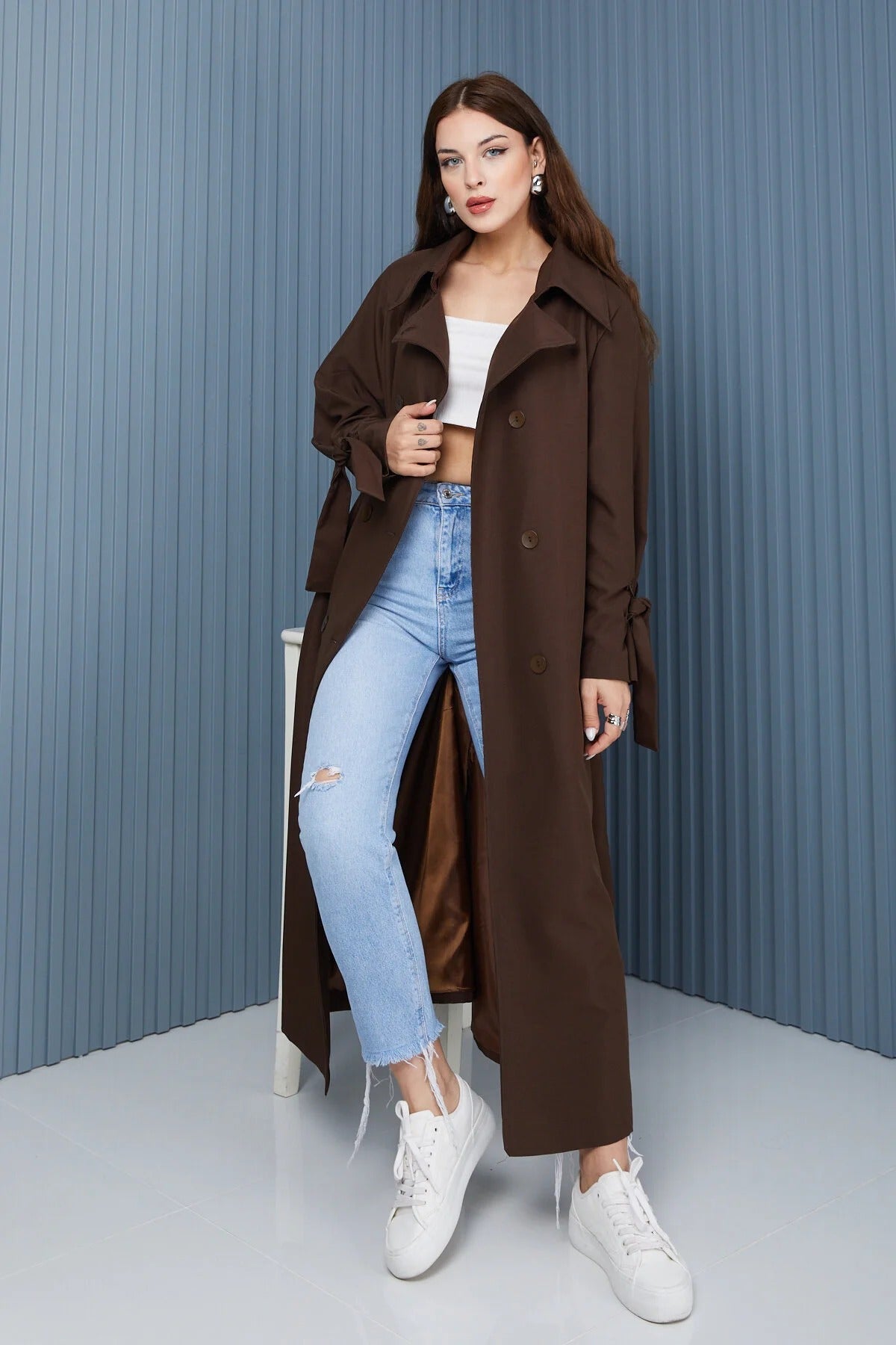 Női modest trencskó – barna – barna