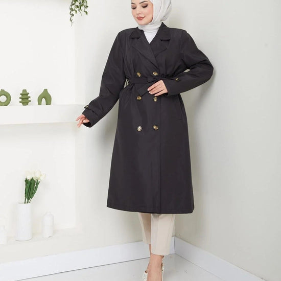 Női modest trencskó – fekete – fekete