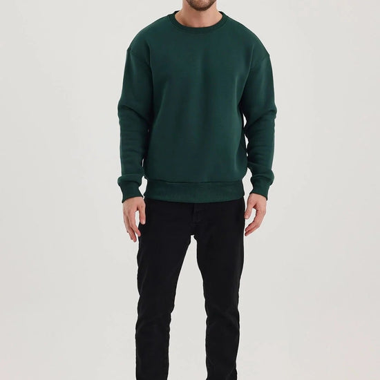 Férfi sweatshirt – zöld – sötét zöld