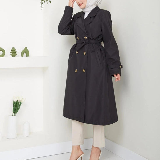 Női modest trencskó – fekete – fekete