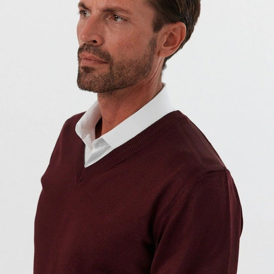 Férfi pulóver – bordó – bordó